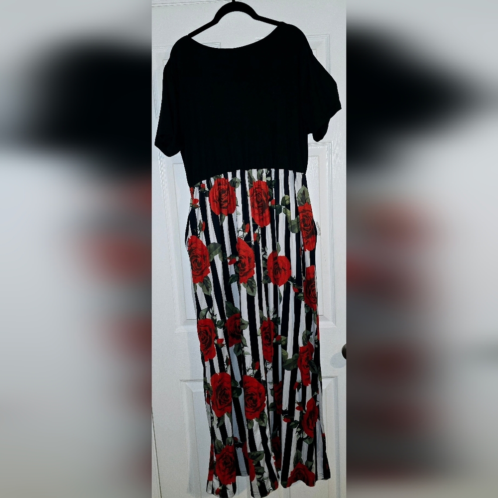 Plus Size Summer Boho Short Sleeve Casual Party/Beach Maxi Dress - Picture 5 of 6